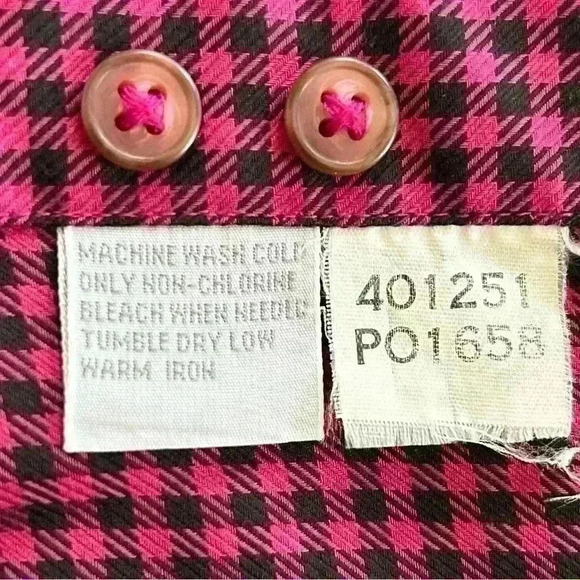 Foxcroft Women’s Wrinkle Free Pink Black Checker Button Down Shirt Top Size 4 - Picture 5 of 7